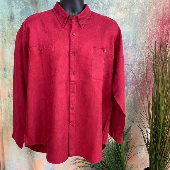 NWOT📌Whipper In Red Long Button Down Collar Shirt - Picture 1 of 16